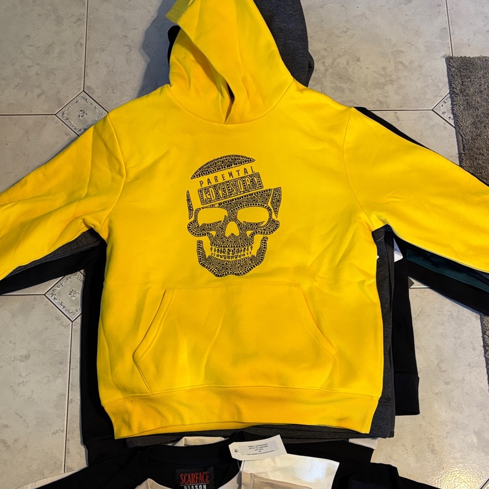 Yellow Skull Graphic Hoodie
